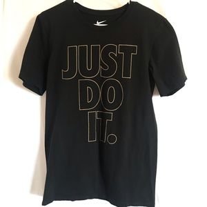 Nike Just Do It Shirt Black and Gold
